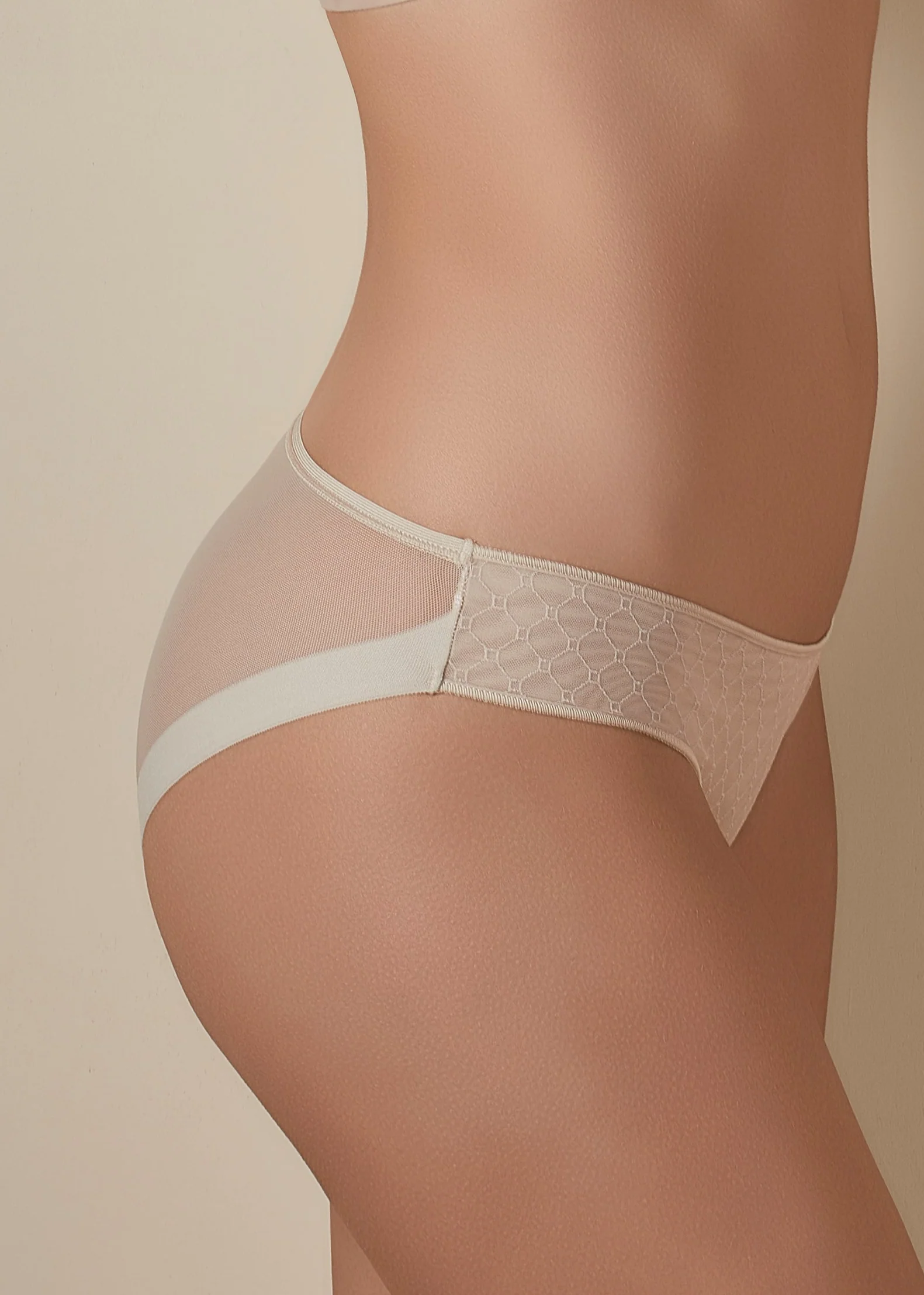 Slip a vita bassa con disegno geometrico - Image 4