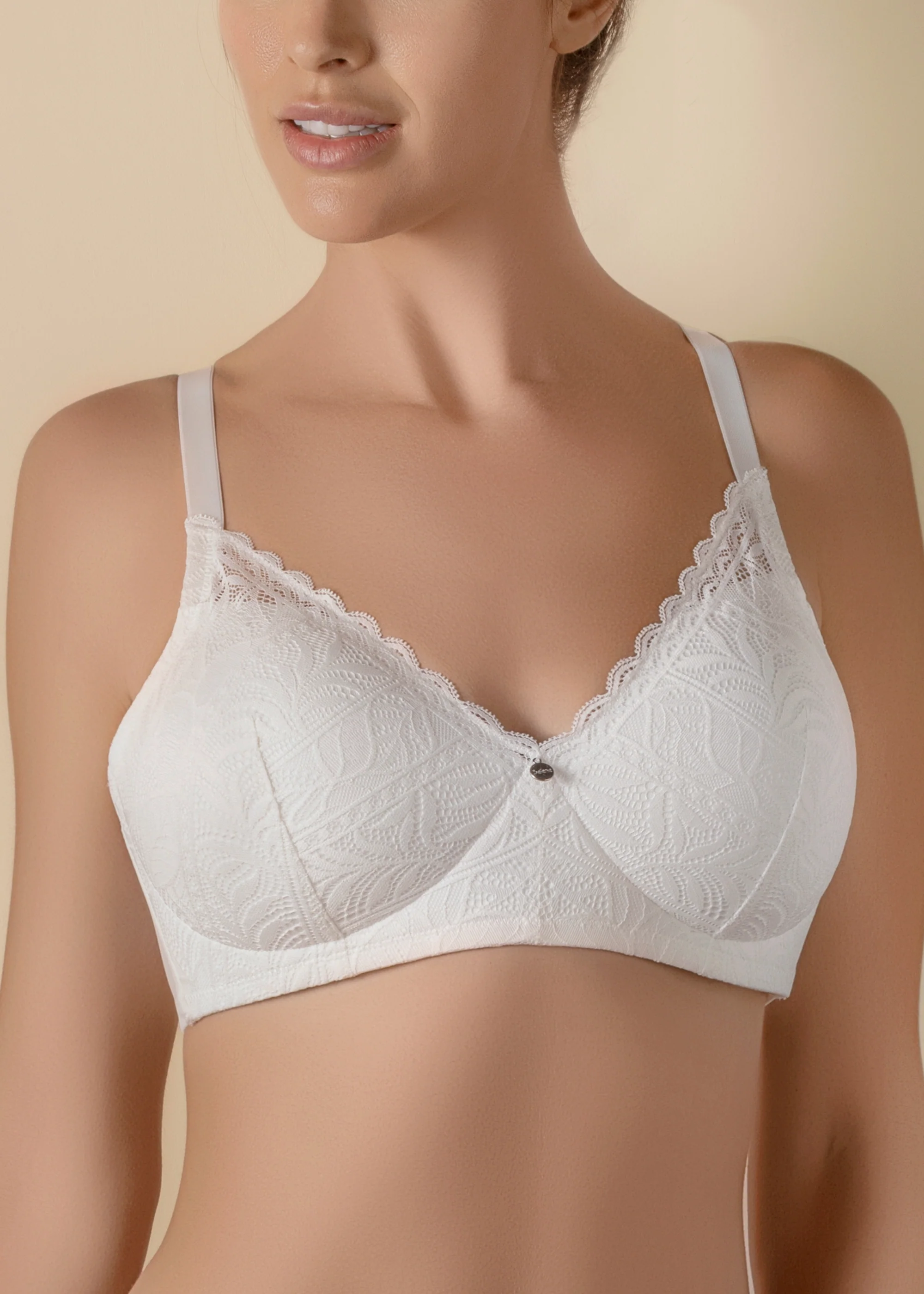 Reggiseno in pizzo floreale con fascia in tulle e leggera imbottitura senza ferretto - Image 26