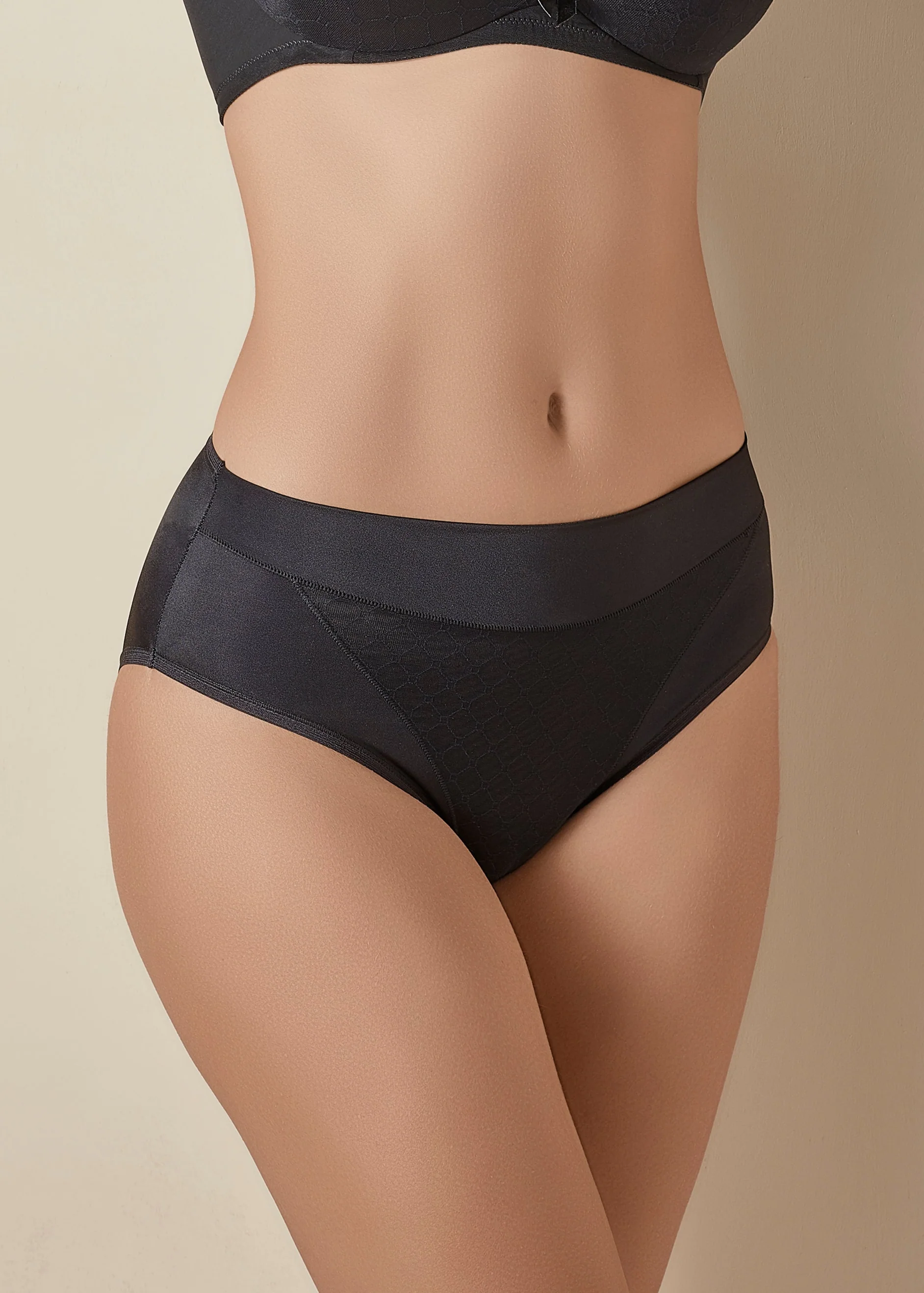 Slip a vita alta con trama geometrica leggermente contenitivo - Image 17